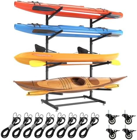 Mobile Four-Tier Kayak Parking Stand