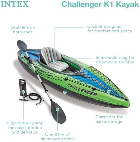 Solo Challenger Blow-Up Kayak Package
