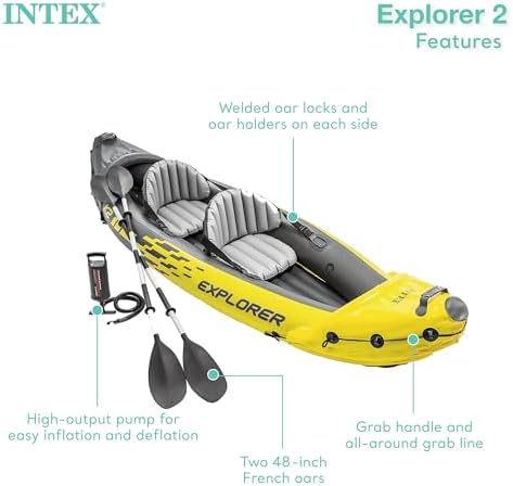 Compact Twin-Person Blow-Up Explorer Kayak