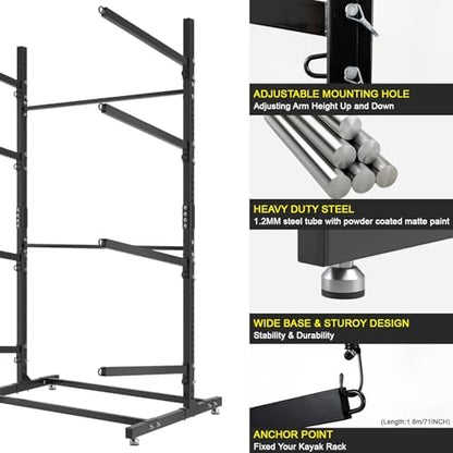 Mobile Four-Tier Kayak Parking Stand