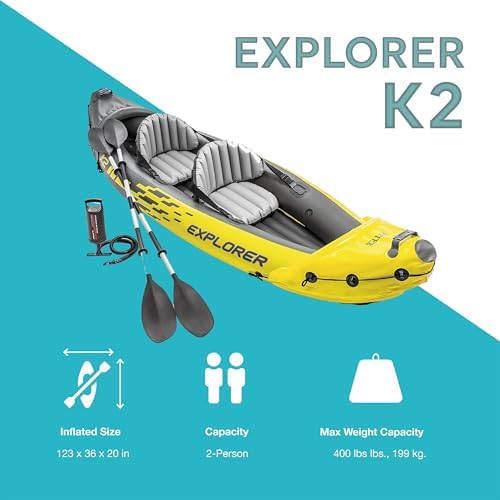 Compact Twin-Person Blow-Up Explorer Kayak