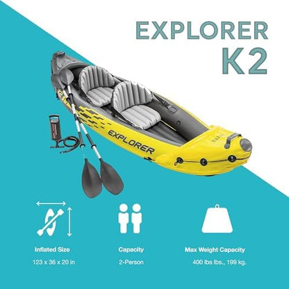 Compact Twin-Person Blow-Up Explorer Kayak
